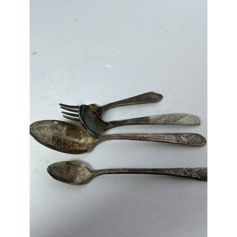 Mixed Lot 4 Assorted Silver Plated Serving Silverware Utensils